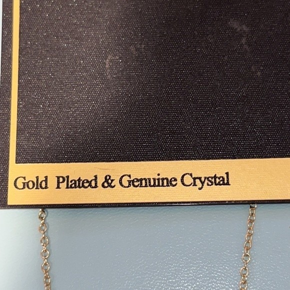 Gold Plated Brass & Genuine Crystal Snowflake Pendant - Picture 3 of 5